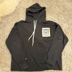 Kerri Rosenthal Black Hoodie with Handle With Care Print